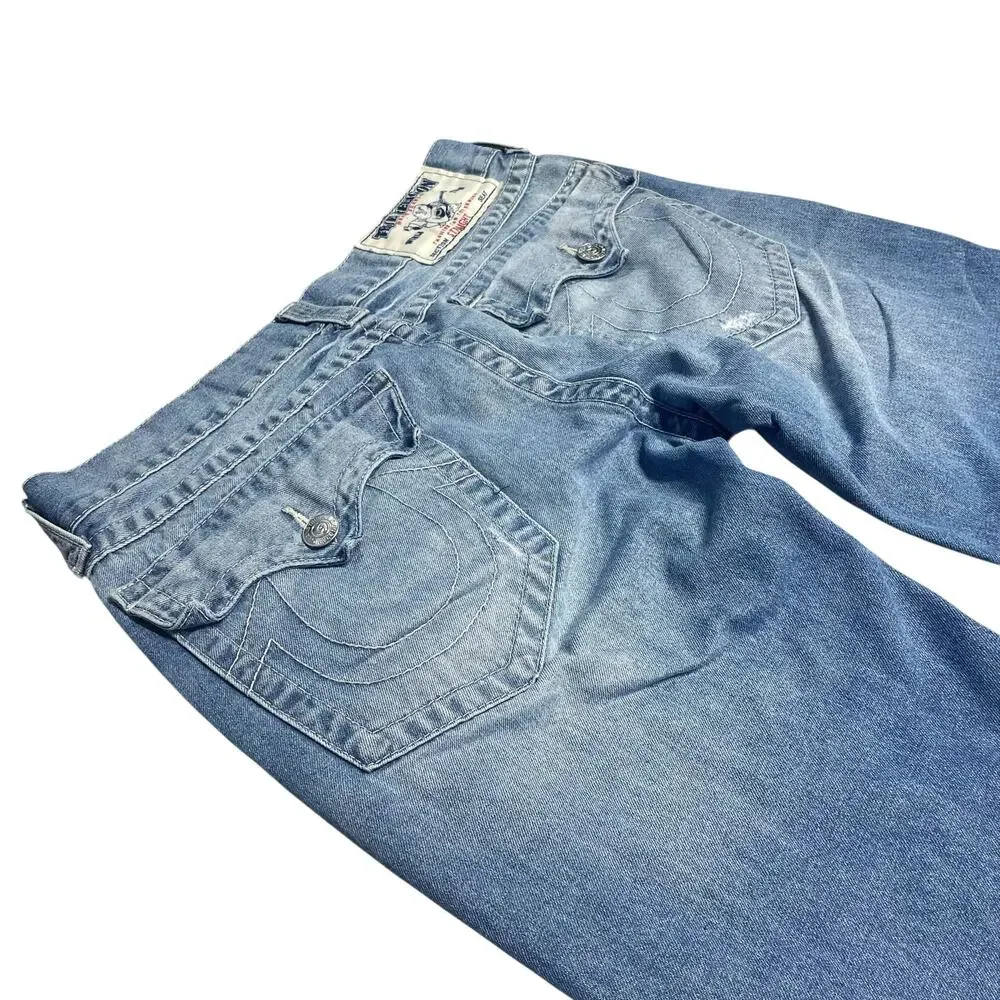 TRUE RELIGION Men's Basic Straight WFLPS Natural Faded Medium Wash Jeans 32X32